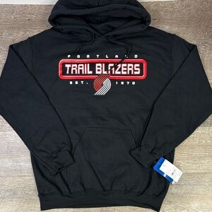 Portland Trail Blazers NBA Hoodie Sweatshirt Black Size S NWT